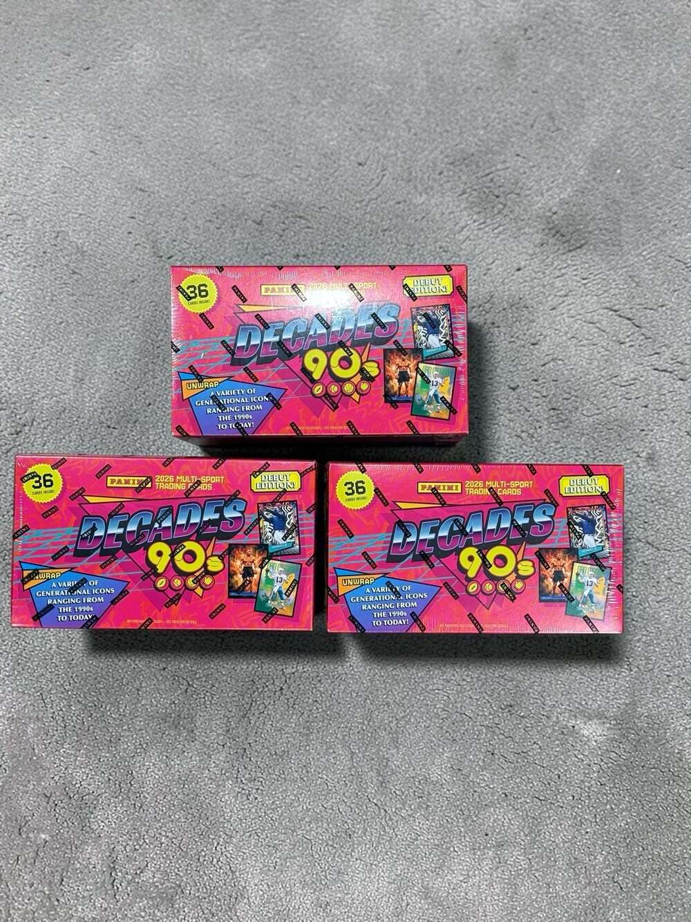 2026 Panini Decades 90s Multi-Sport Trading Cards - Debut Edition - 3 Box Lot
